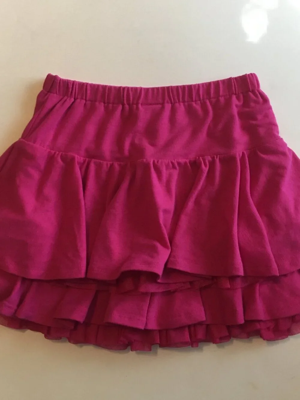 Panda Academy Pink Skirt Outfit 6 Cream Shirt Fuchsia Tiered Ruffle Gymboree